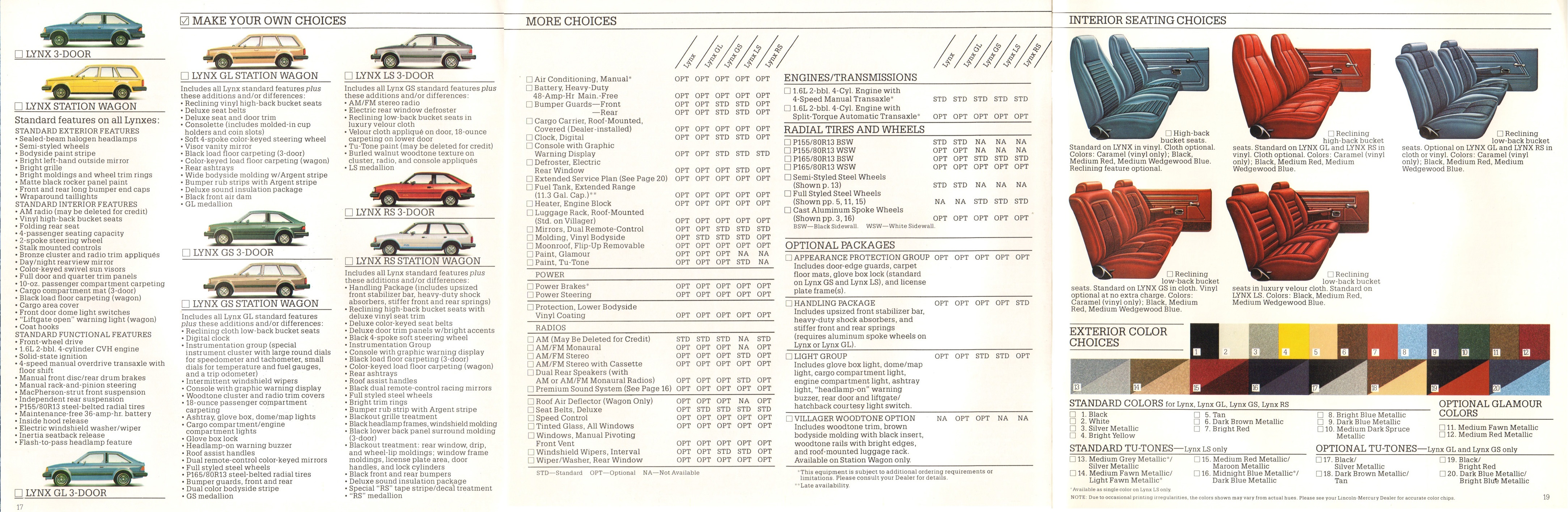 1981 Mercury Lynx Brochure 17-18-19.