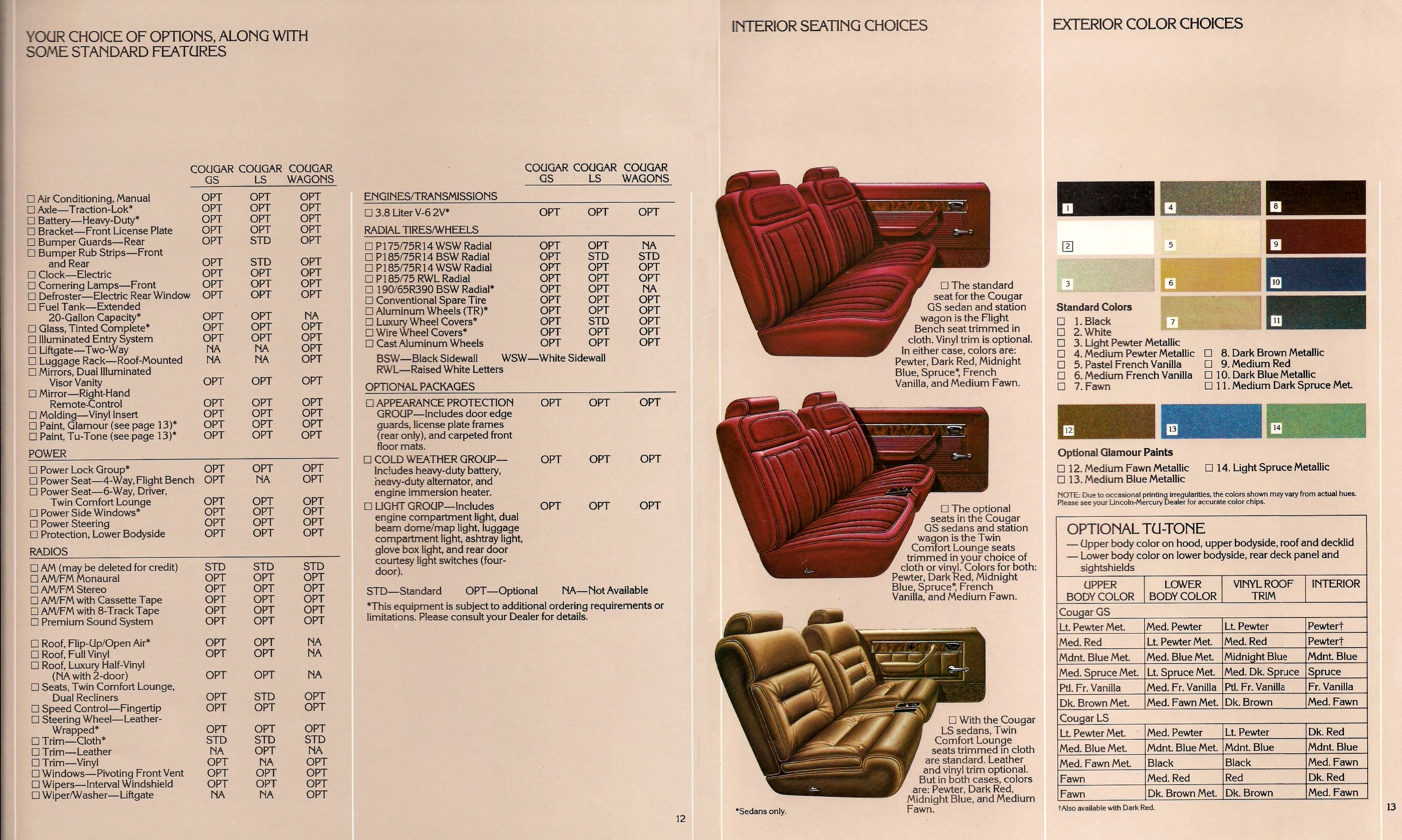 1982 Mercury Cougar Brochure 12-13