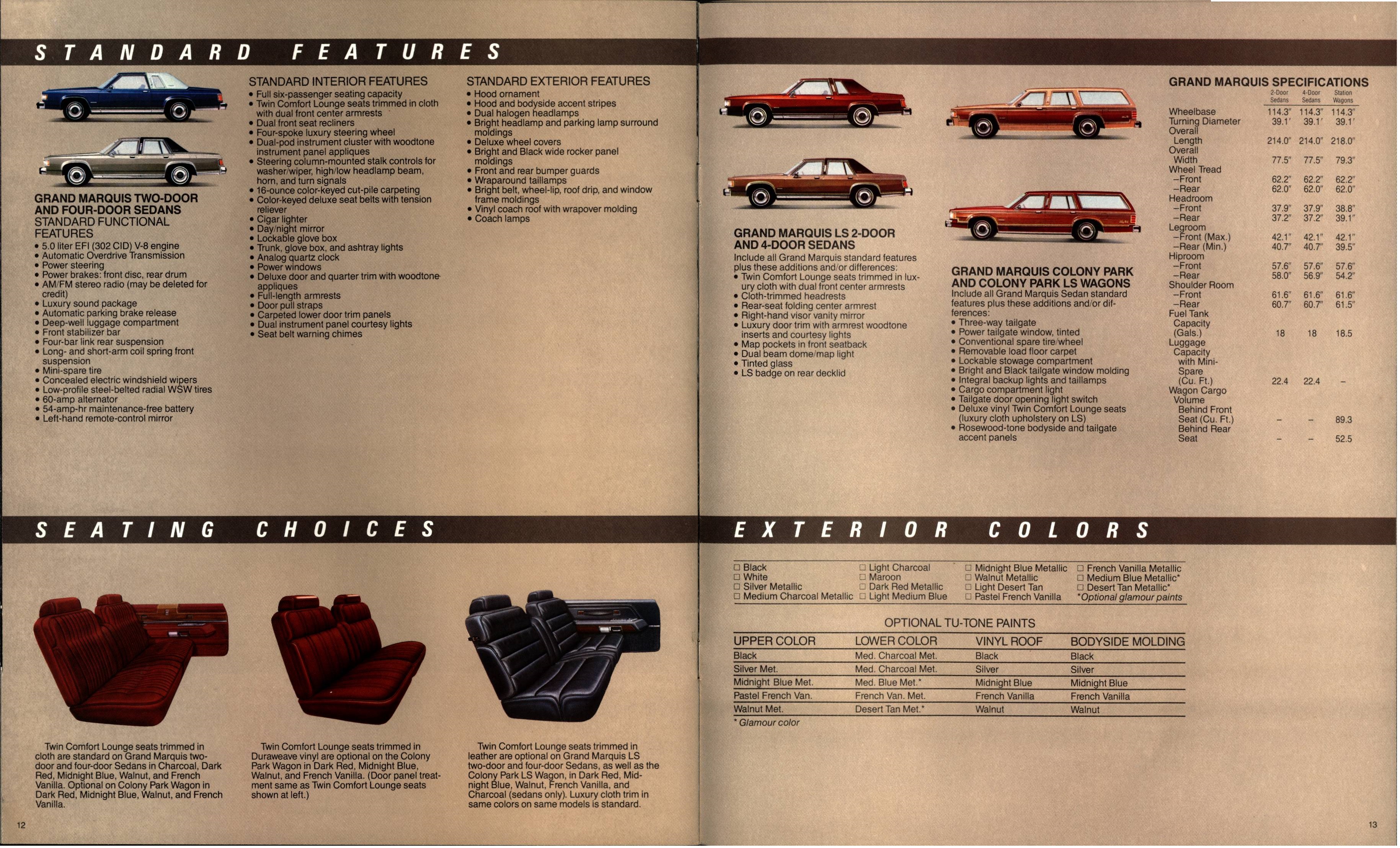 1983 Mercury Grand Marquis Brochure 12-13