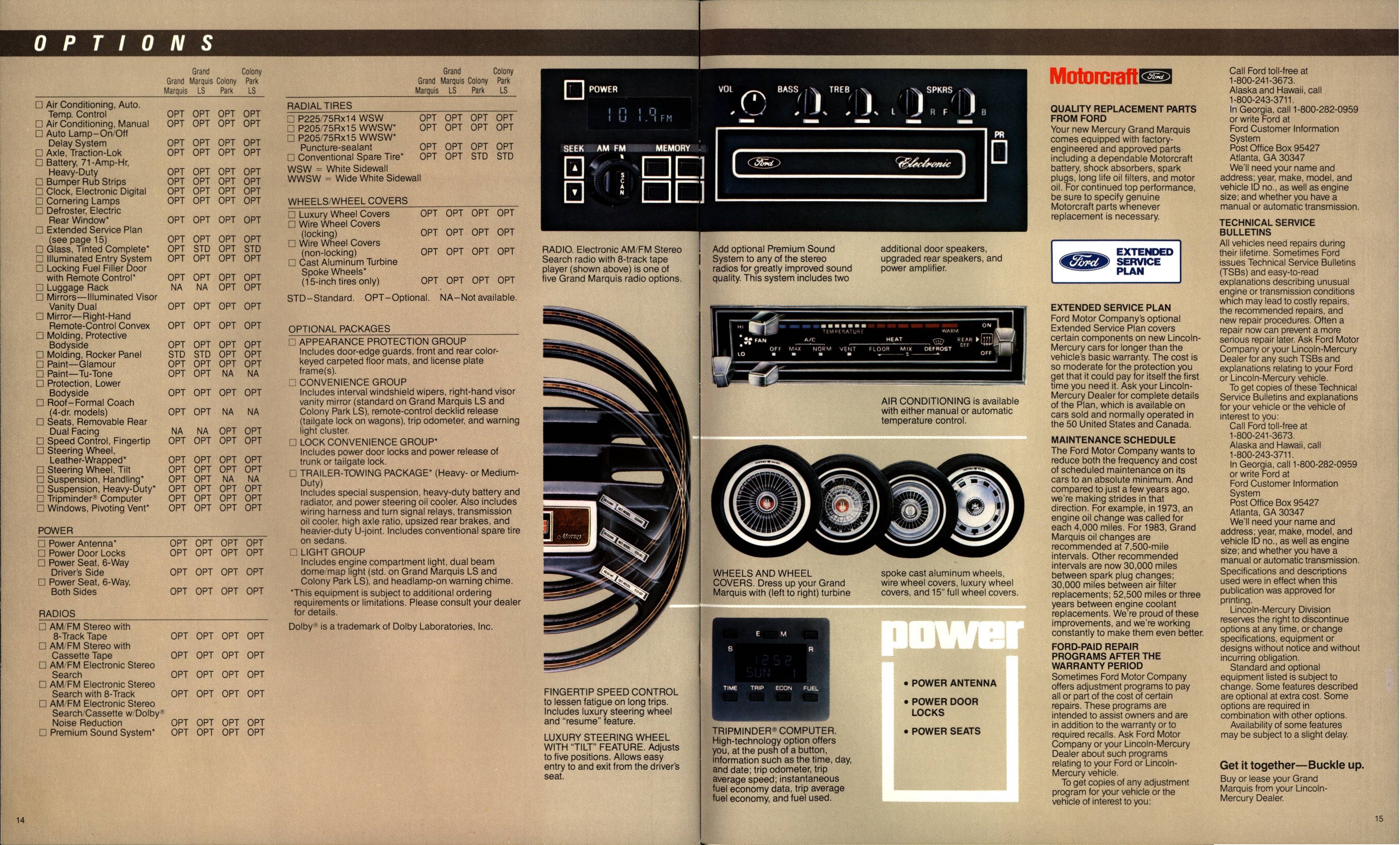 1983 Mercury Grand Marquis Brochure 14-15