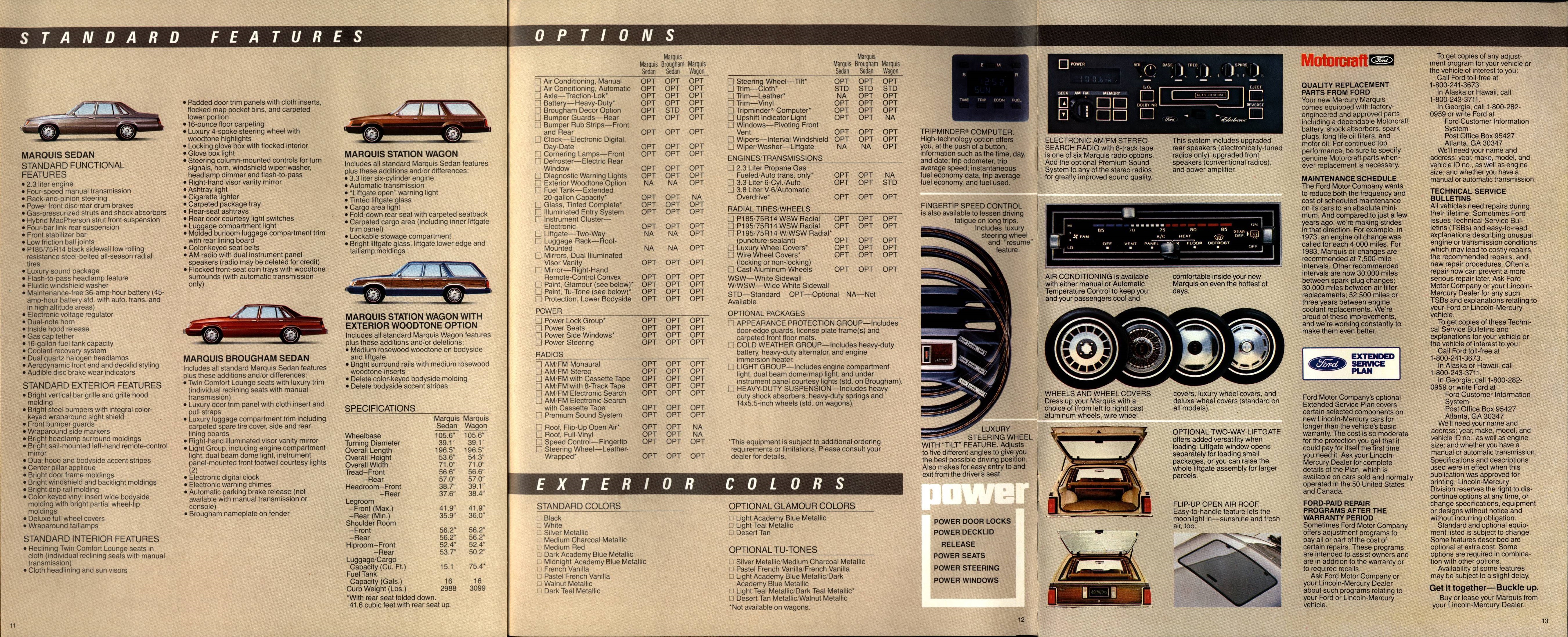 1983 Mercury Marquis Brochure 11-12-13