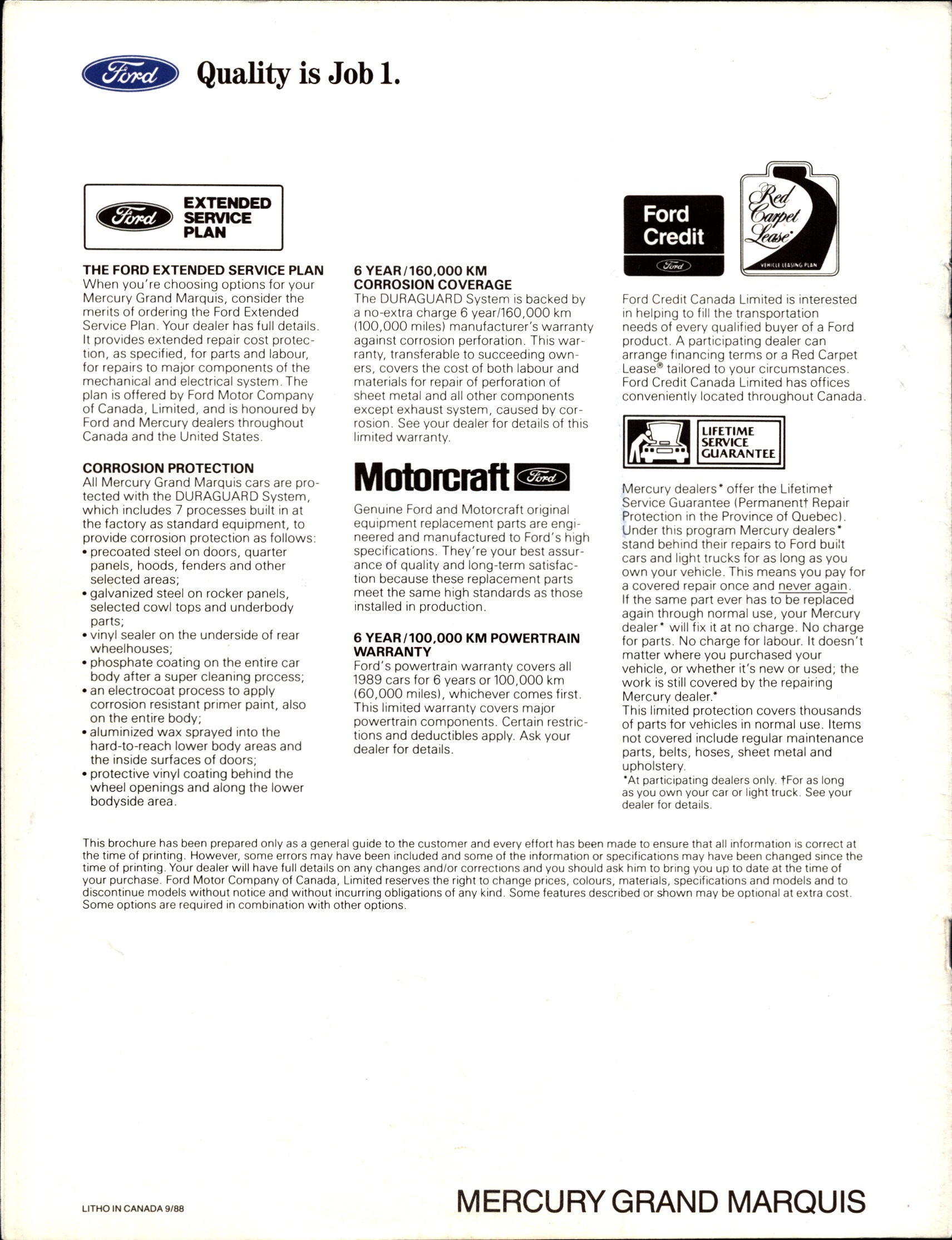1989 Mercury Grand Marquis Brochure (Cdn) 14