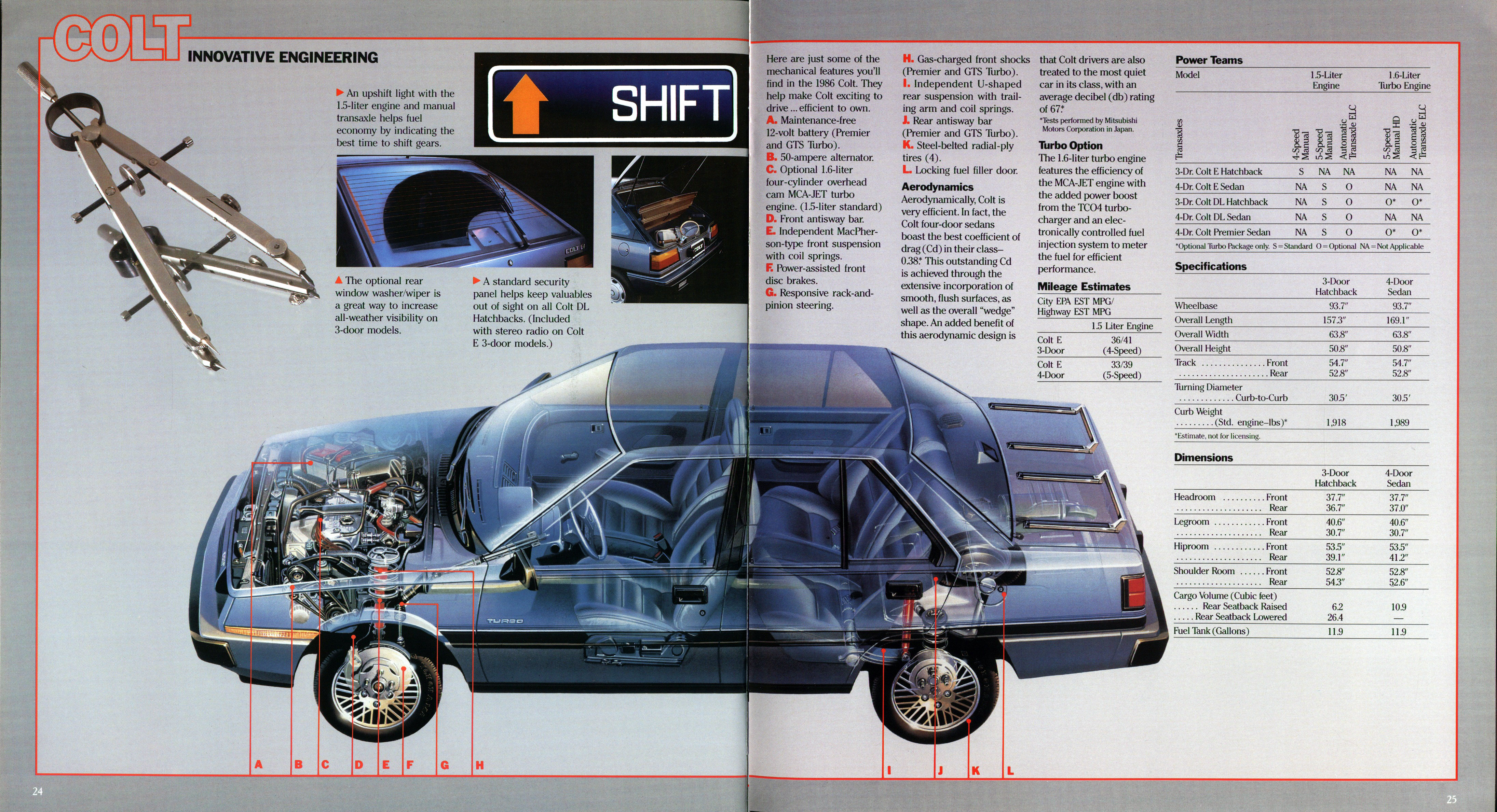 1986 Plymouth Imports Prestige Brochure 24-25