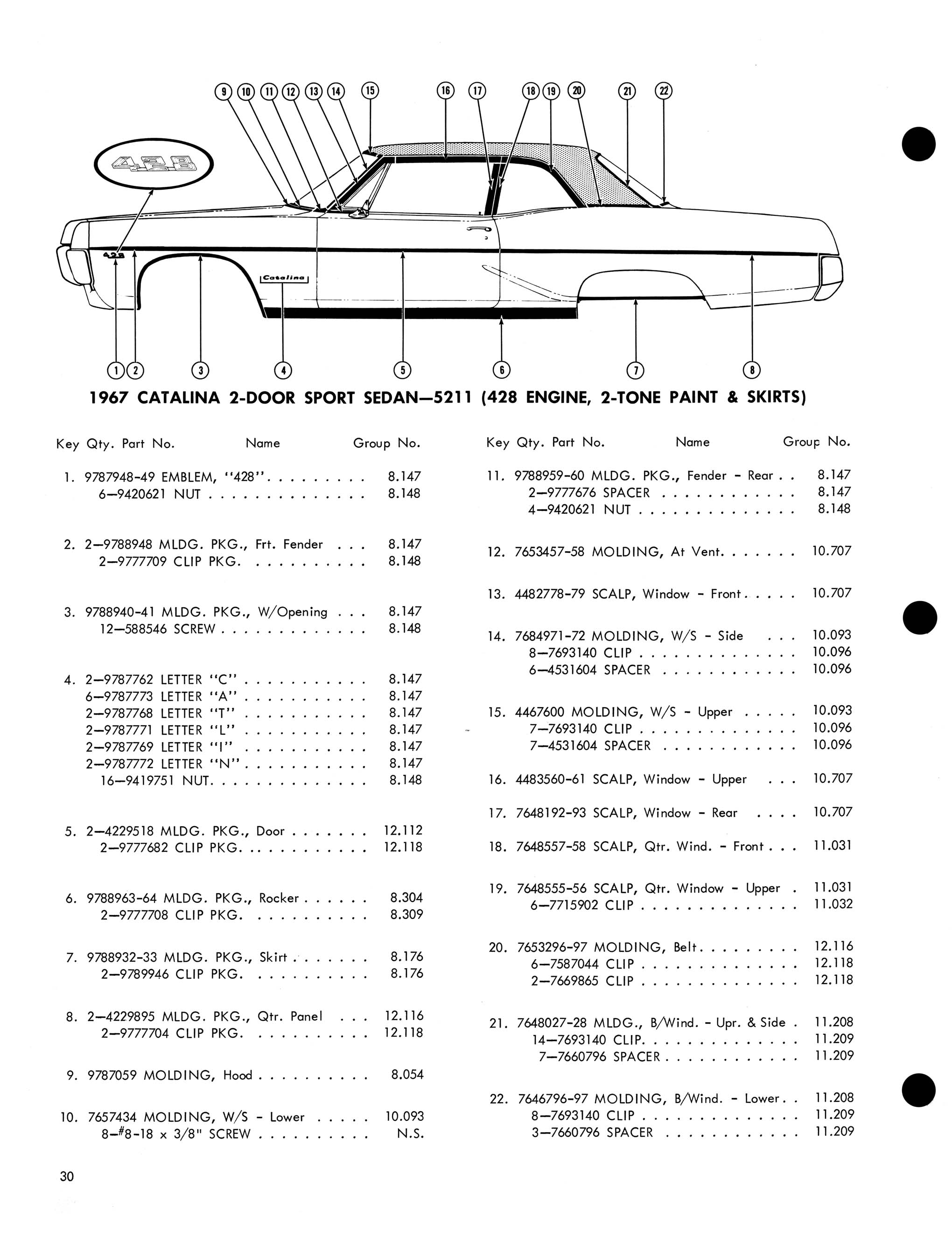 1967 Pontiac Molding and Clip Catalog-30